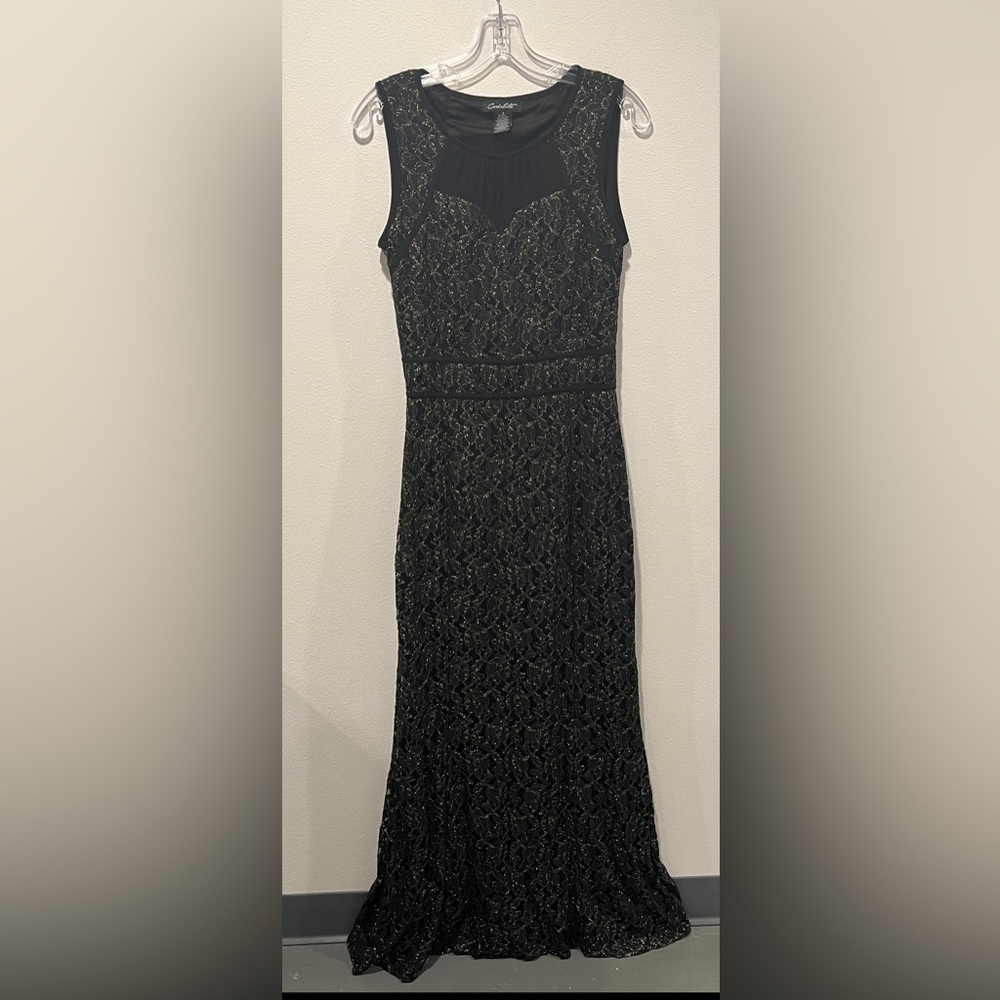 Black and gold floor length gown.
